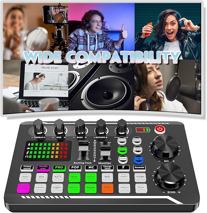 Professional Audio Mixer, SINWE Live Sound Card and Audio Interface - Image 3