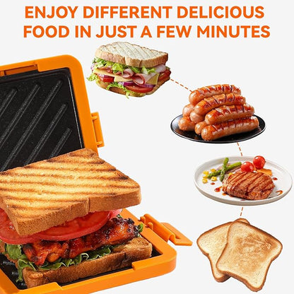 Microwave Toastie Sandwich Maker, Nonstick Plate Panini Maker, Versatile - Image 4