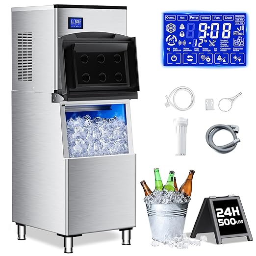 Commercial Ice Maker Machine 500Lbs/24H by Amadvi