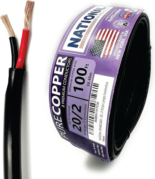 NATIONAL Wire & Cable – 20 AWG 2-Conductor Premium Copper Wire, 100 ft by NATIONALWireCable