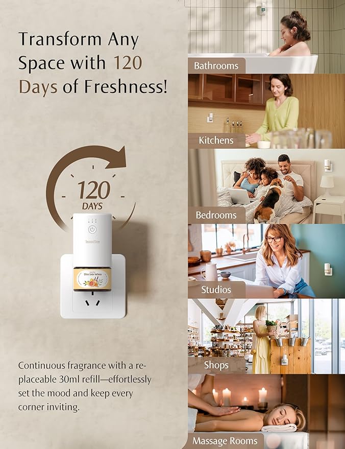 SF101 Pro Waterless Essential Oil Diffuser, Plug in Aromatherapy Diffuser & - Image 4