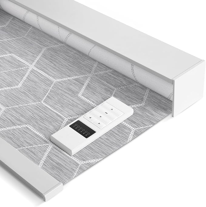 Tipiace Motorized Blinds with Remote Window Roller Shade Wireless Rechargeable by Tipiace