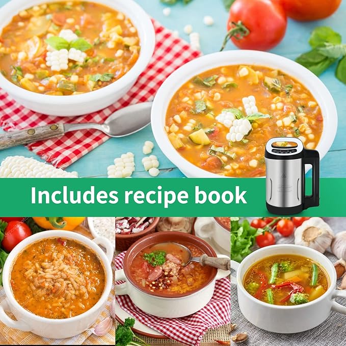 Soup Maker 1.6 L, 4-in-1 Multifunctional Smooth Soup and Chunky Soup Machine - Image 6
