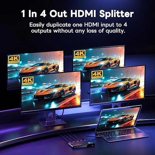 JCHICI HDMI Splitter 1x4 for PS5/Xbox/Apple TV - Image 2