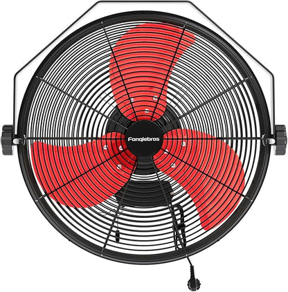 Fanqiebros 4580 CFM 18 inch High Velocity Wall Mounted Fan, 3-Speed Metal Fan by Fanqiebros