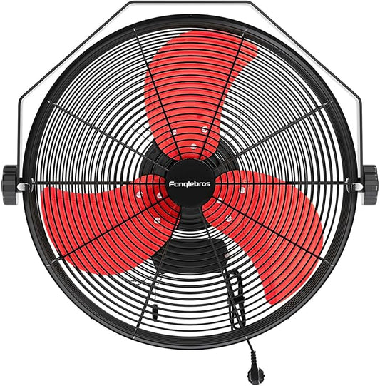 Fanqiebros 4580 CFM 18 inch High Velocity Wall Mounted Fan, 3-Speed Metal Fan by Fanqiebros