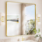 TokeShimi 36x36 Brushed Gold Bathroom Mirror, Bathroom Vanity Mirror Square by RefinedBathroomAccessories