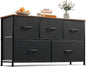 WLIVE Dresser for Bedroom with 5 Drawers, Wide Chest of Drawers, Fabric Dresser by WLIVE