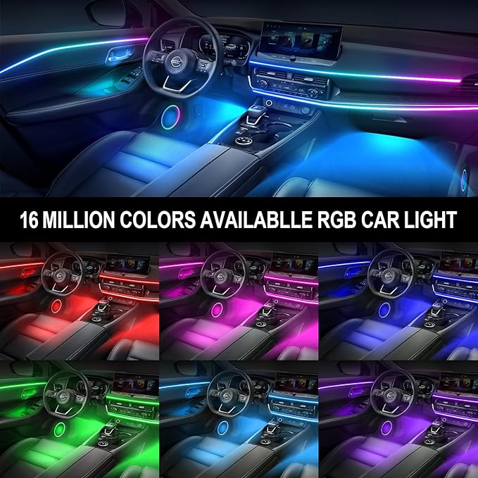 Dreamcolor Interior Car Lights, WEBUPAR Car Accessories 6 in 1 Car LED Strip - Image 3