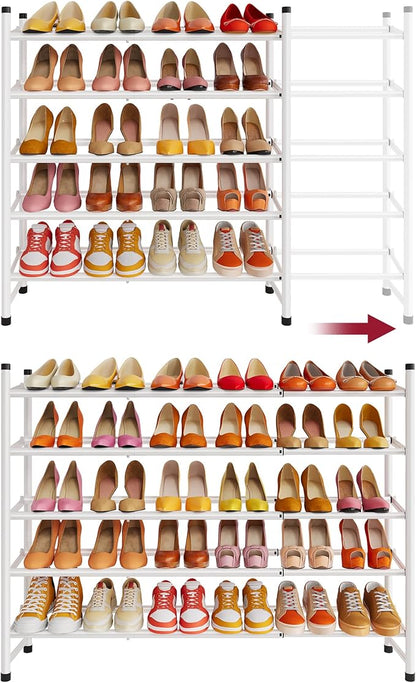 Tajsoon Expandable Shoe Rack for Closet 5 Tier, 29“-41“Adjustable & Stackable by Tajsoon