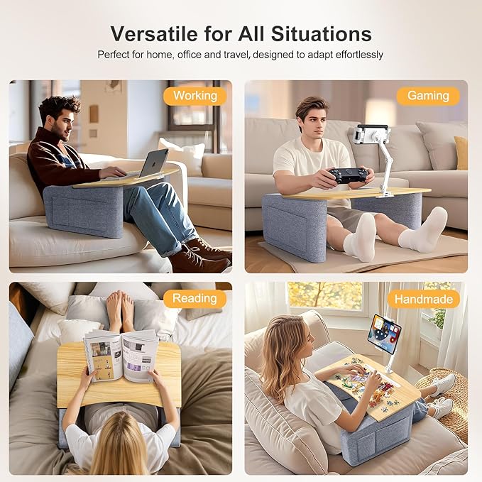 Lap Desk for Adults with Arm Rests, Ergonomic Laptop Pillow Stand for Bed - Image 7