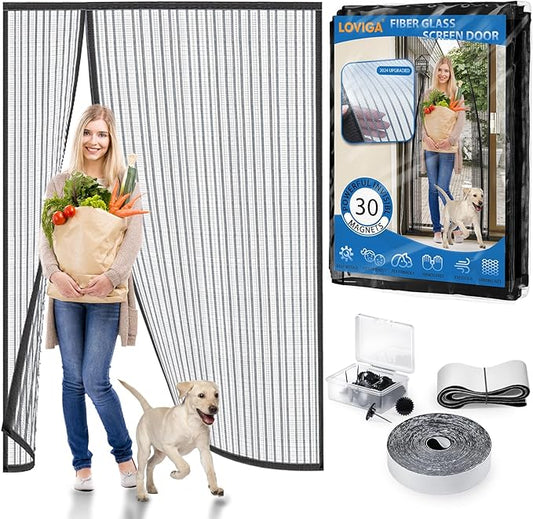 Heavy Duty Door Screen Magnetic Closure, LOVIGA 2024 Thickened Fiberglass by LOVIGA