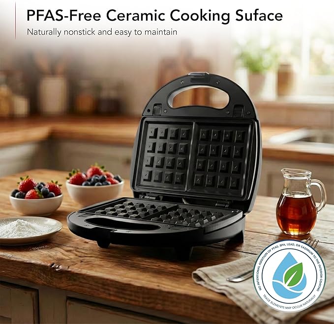 OVENTE 3 in 1 Electric Sandwich Maker, Panini Press Grill and Waffle Iron Set - Image 6