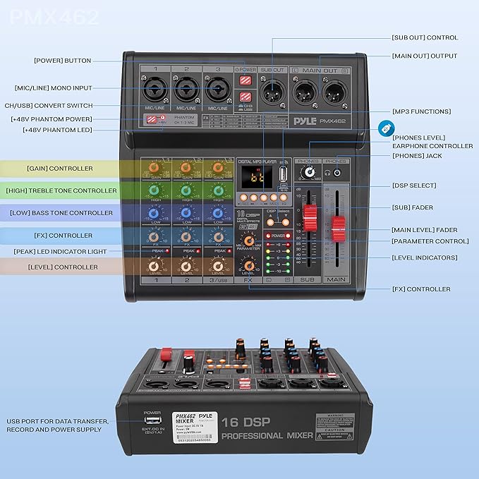 Pyle Professional DJ Audio Mixer - Image 2
