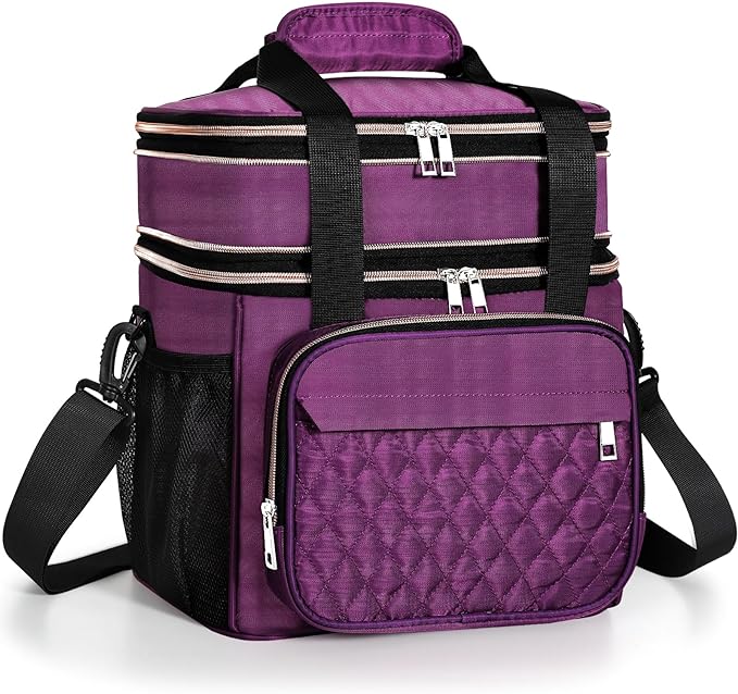 GLENKEY Expandable Insulated Lunch Box, Double Deck Lightweight Large Lunch Bag by GLENKEY