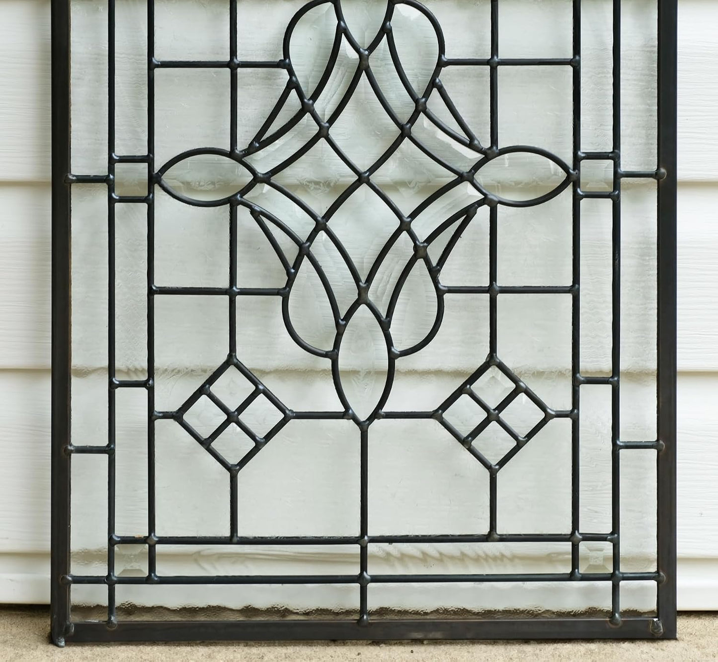All clear beveled glass hanging window Panel 16"x24"