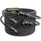 XLR Cables 15 Feet 2 Pack, Professional Gold-Plated Rean Connectors from Neutrik by AA