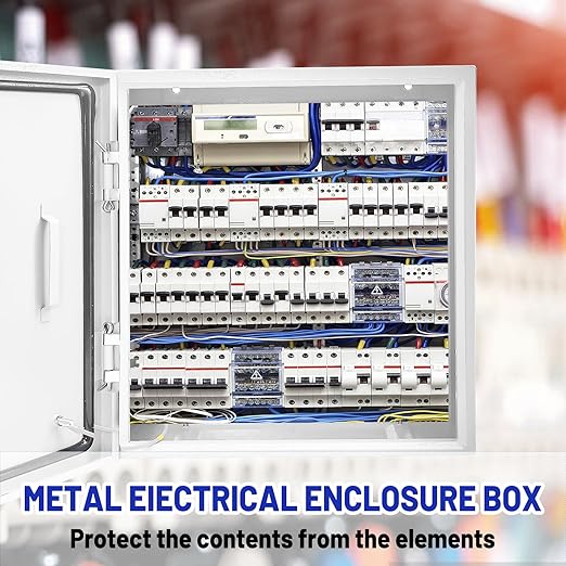 Outdoor Electrical Box 16 x 16 x 6''D NEMA 4X Enclosure Steel Box, Waterproof & - Image 2