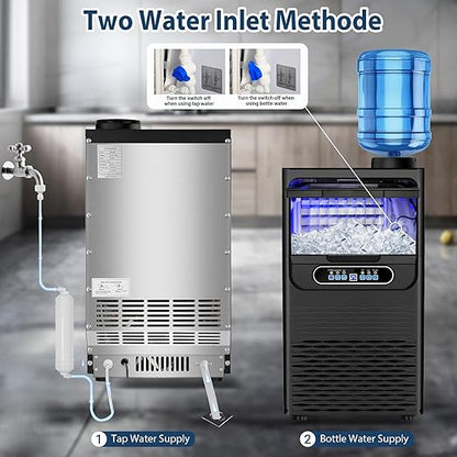 Commercial Ice Maker Machine 100 Lbs/24H, 36 Ice Cubes in 9-15 Mins, Dual Water - Image 5