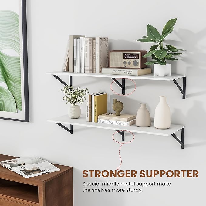 Heimlove White Deep Floating Shelves - Image 4