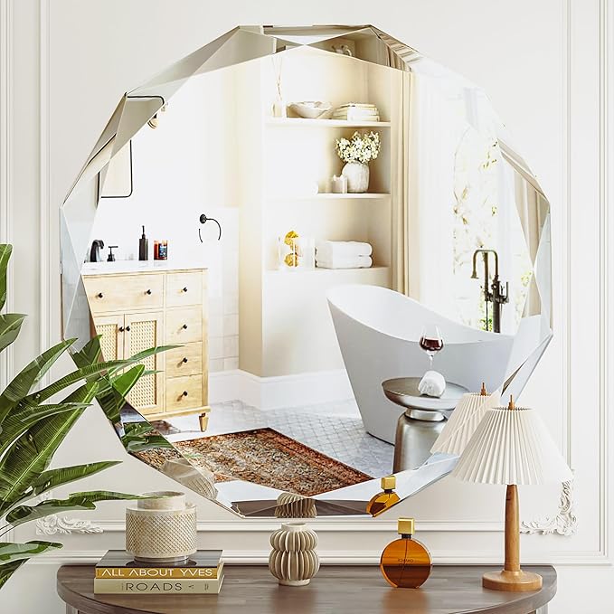 Suidia Bathroom Mirror, Frameless Bathroom Mirror - Image 2