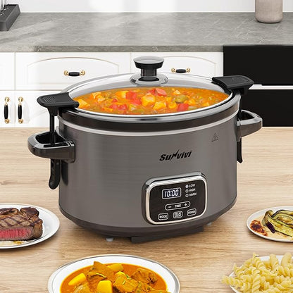 Sunvivi 4QT Slow Cooker, Programmable Pot - Image 8