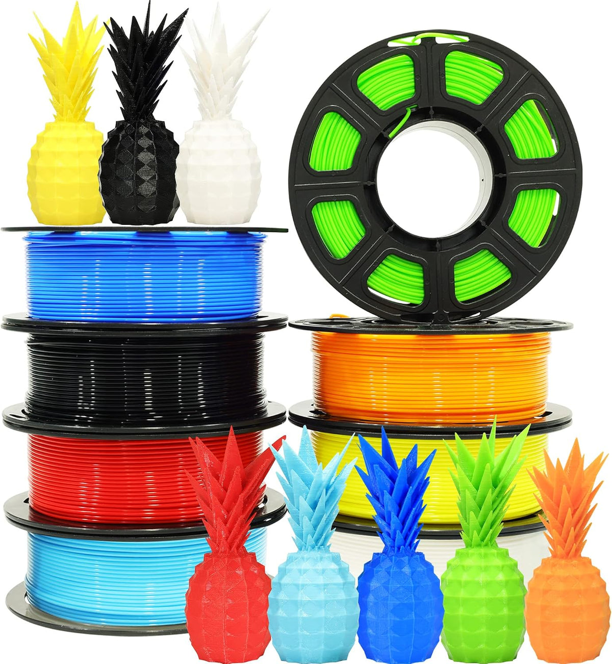 1.75mm 8 spools popular colors 3d printer pla shown in use