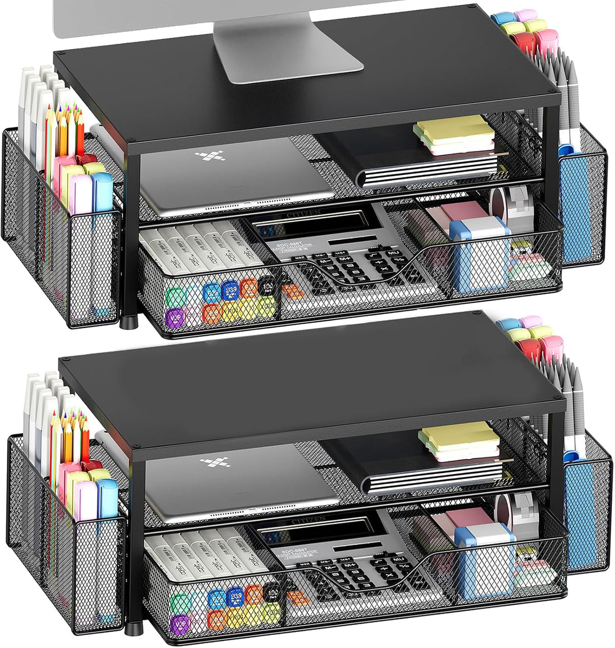 opnice desk organizer and accessories, 2-tier computer monitor, main product view