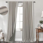 KOUFALL 52x105 Inch Length Taupe Back Tab Linen Blackout Curtains by KOUFALL