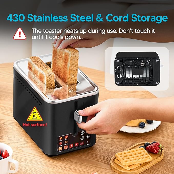 Trisiko® Touch Screen Toaster 2 Slice, Smart Toaster - Image 9