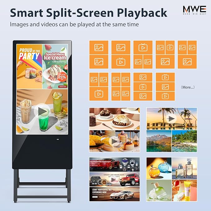 QIXZOCV MWE 32 Inch Digital Signage Display, Portable LCD Digital Kiosk - Image 5