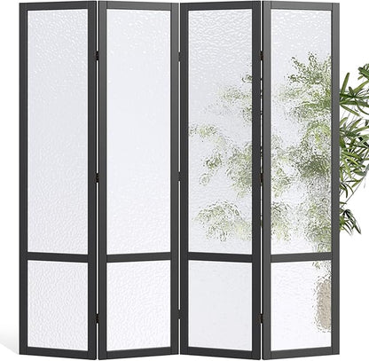 Acrylic Room Divider, 4-Panel Freestanding Partition Screen, Frosted - Image 6