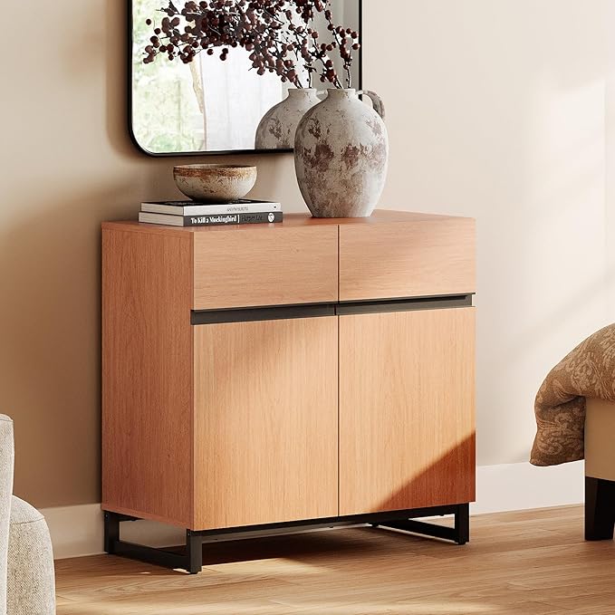WAMPAT Modern TV Stand for TVs up to 40 inch, Entertainment Center TV Console - Image 5