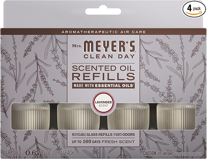 MRS. MEYER'S CLEAN DAY Scented Oil Refills, contains 4 .67 fl oz refills by MrsMeyers