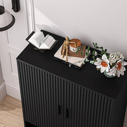 4-Tier Fluted Shoe Cabinet - Image 7