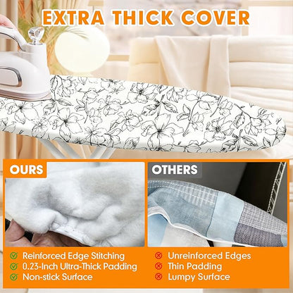 Ironing Board Cover and Pad, 18x49 Extra Wide Thick Iron Padding, Scorch & - Image 3