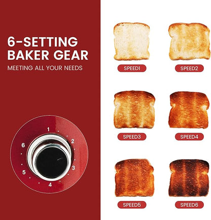 Roter Mond 2 Slice Toaster Retro Stainless Steel - Image 4