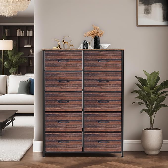 Dresser for Bedroom with 10 Drawers, Chest of Drawers, Storage Drawers - Image 2