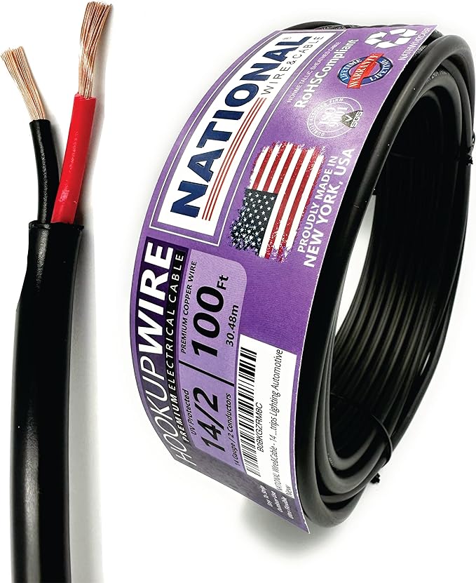 NATIONAL Wire & Cable – 14 AWG 2-Conductor Premium Copper Wire, 100 ft by NATIONALWireCable