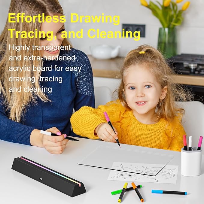 LED Note Board with Colors, Rechargeable 17-Inch Doodle Glow 9-Mode Light Up - Image 8