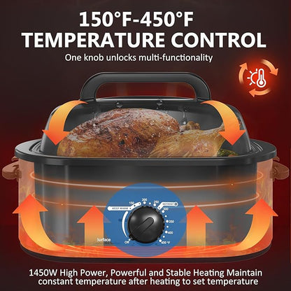 SUNVIVIPRO Roaster Oven 28 Quart, Electric Turkey Roaster - Image 3