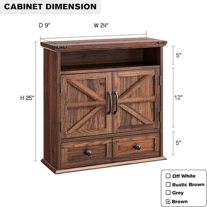 ACCOHOHO Bathroom Wall Cabinet, Farmhouse Medicine Cabinet, Adjustable Shelf - Image 2