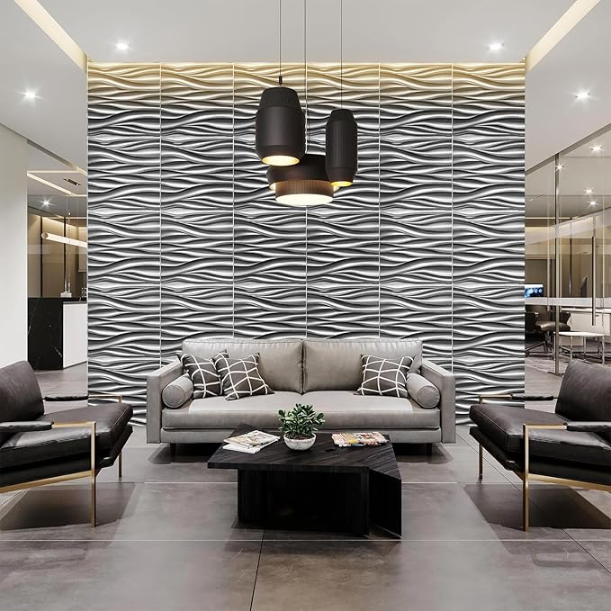 STICKGOO 3D Wall Panels, Brushed Silver Decorative Wall Covering Panels - Image 4