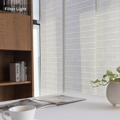 Panel Blinds 45.8"-86" x 96", Leisure | Fits Windows, Patio Doors, Sliding Glass and Closet Doors with Adjustable Track and Trimmable Panels to 96"
