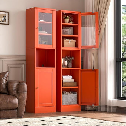 2-Door Metal Storage Cabinet, Tall Slim Pantry Organizer - Image 4