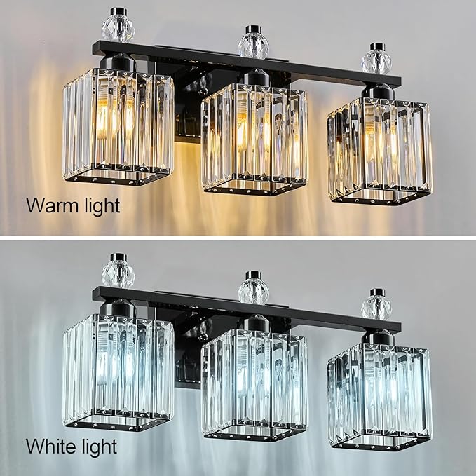 FDPBY Black Bathroom Vanity Lights Crystal Vanity Light Bathroom Lighting - Image 2