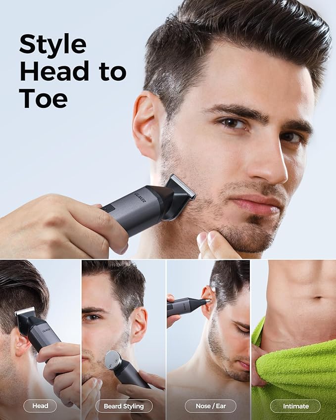 GLAKER Beard Trimmer for Men, Cordless Hair Trimmer, Electric Razor - Image 3
