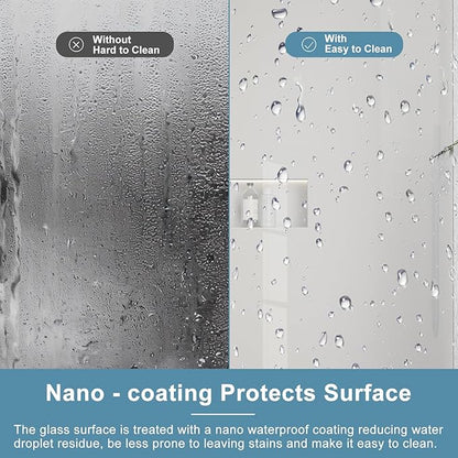 Bathbliss 36" W x 76" H Frameless Shower Glass Panel, 8mm Clear Tempered Glass - Image 4