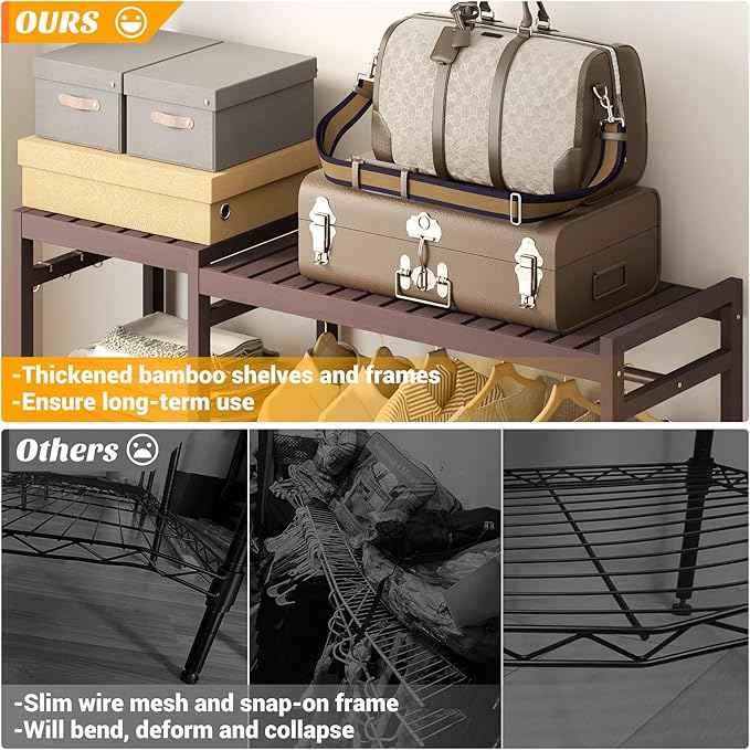 Homykic Bamboo Clothes Rack Garment Rack - Image 6