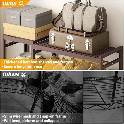 Homykic Bamboo Clothes Rack Garment Rack - Image 6